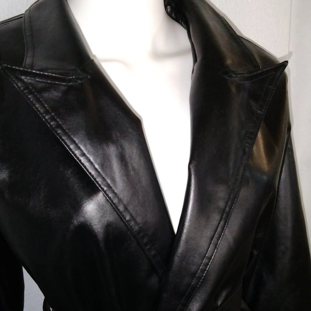Black Leather Trench w/Belt (NWOT)